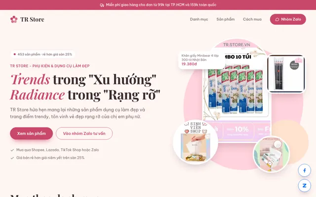 Screenshot of TR Store